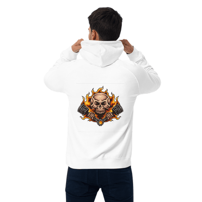 Organic Unisex Burning Skull Hoodie - Swagodin