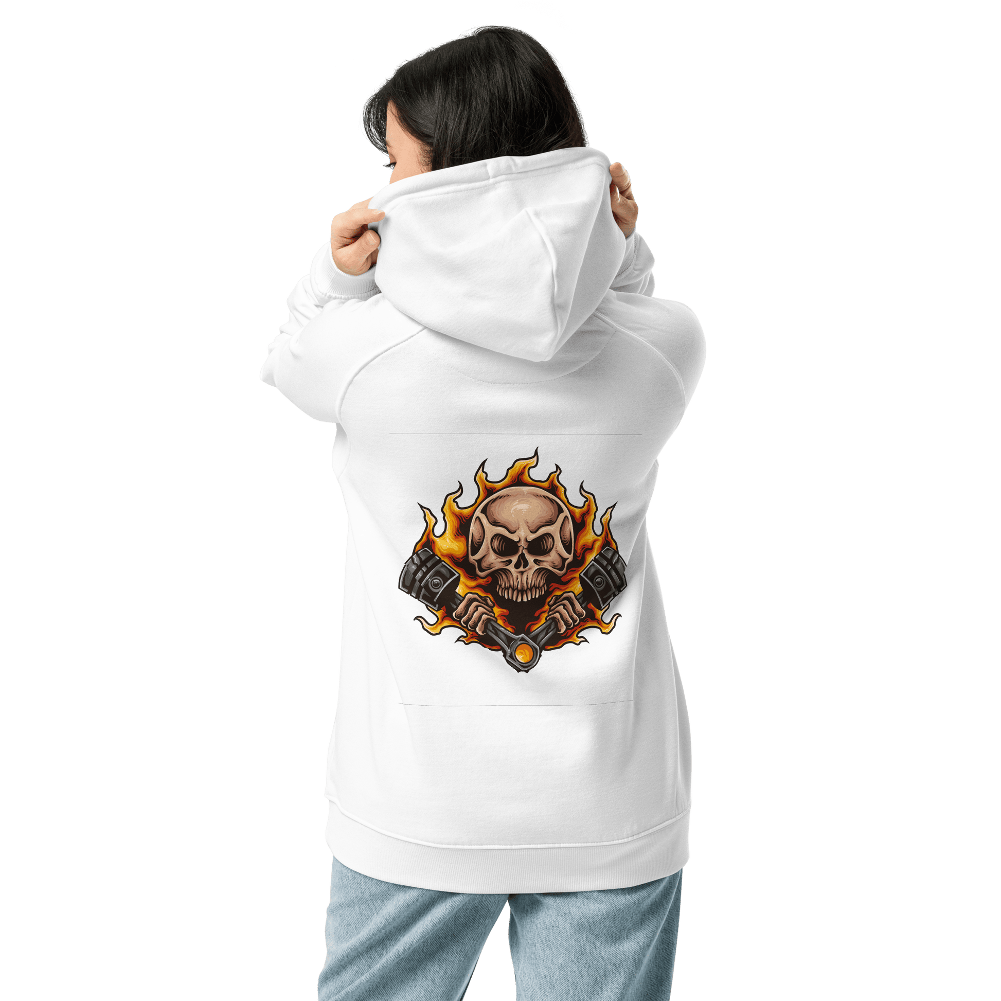 Organic Unisex Burning Skull Hoodie - Swagodin