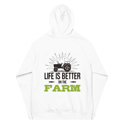 Organic Unisex Life Is Better on the Farm Hoodie - Swagodin