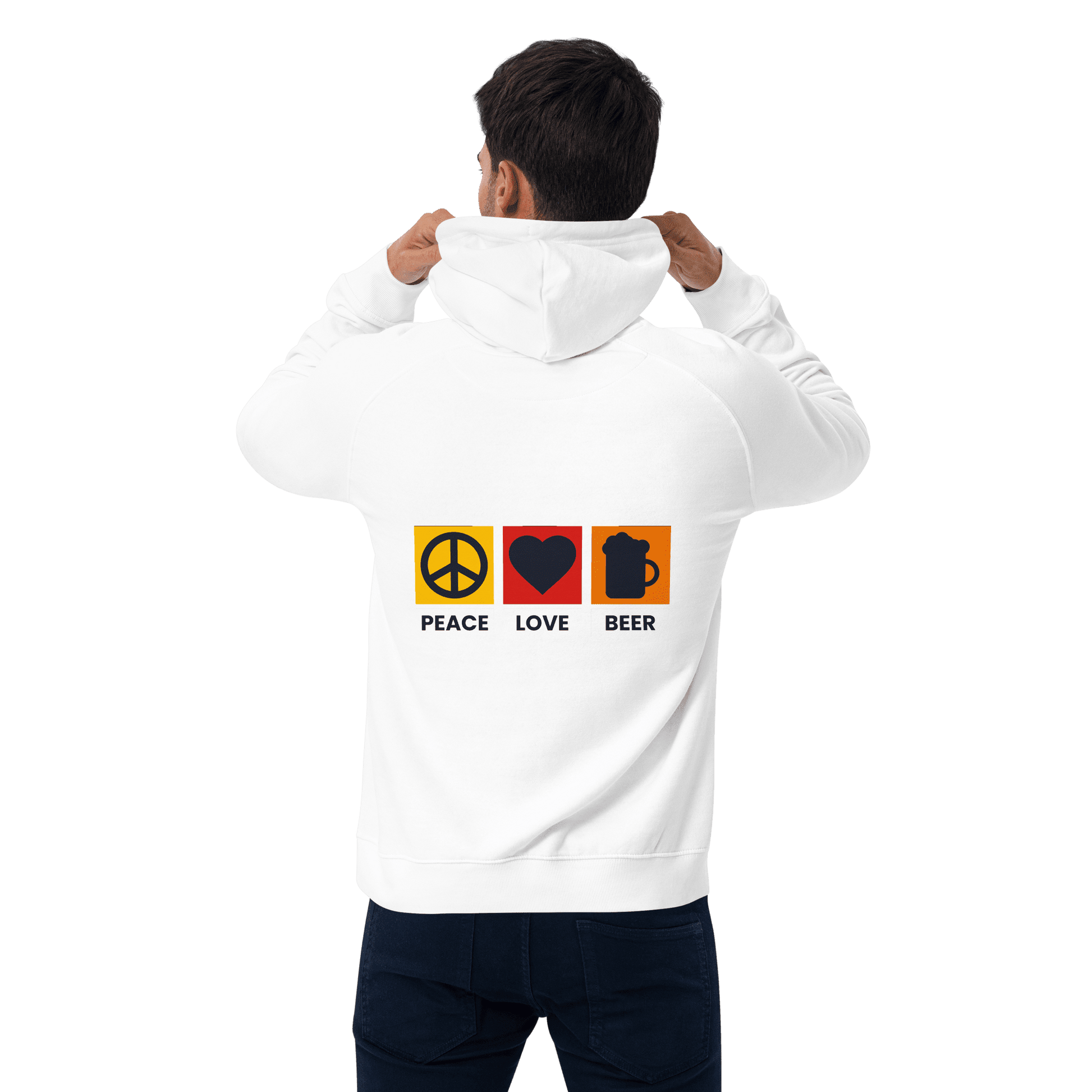 Organic Unisex Peace Love Beer Hoodie - Swagodin