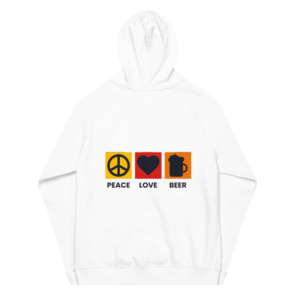 Organic Unisex Peace Love Beer Hoodie - Swagodin