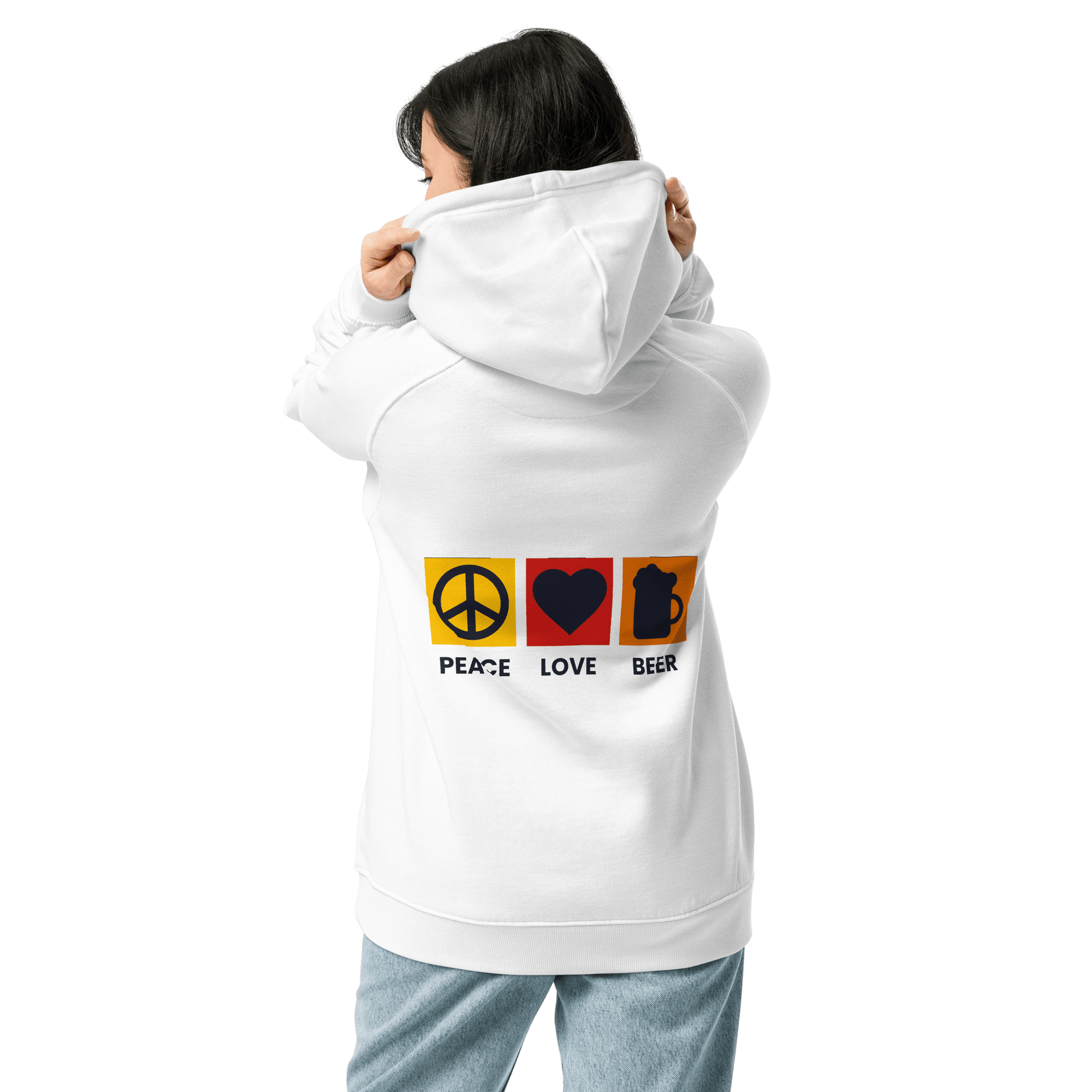 Organic Unisex Peace Love Beer Hoodie - Swagodin