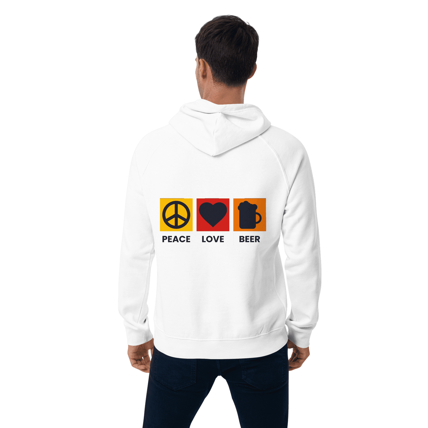 Organic Unisex Peace Love Beer Hoodie - Swagodin