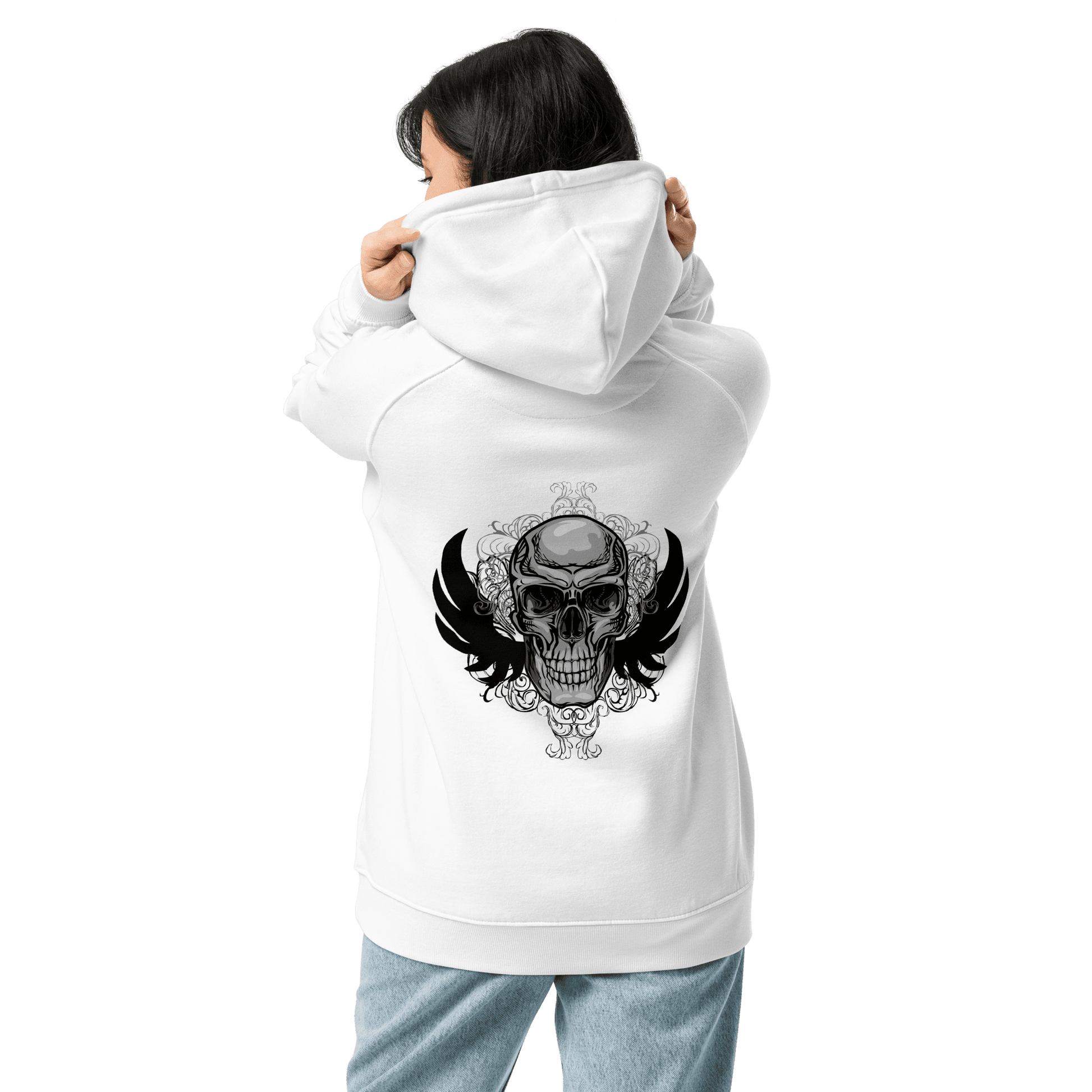 Organic Unisex Skull Wings Hoodie - Swagodin