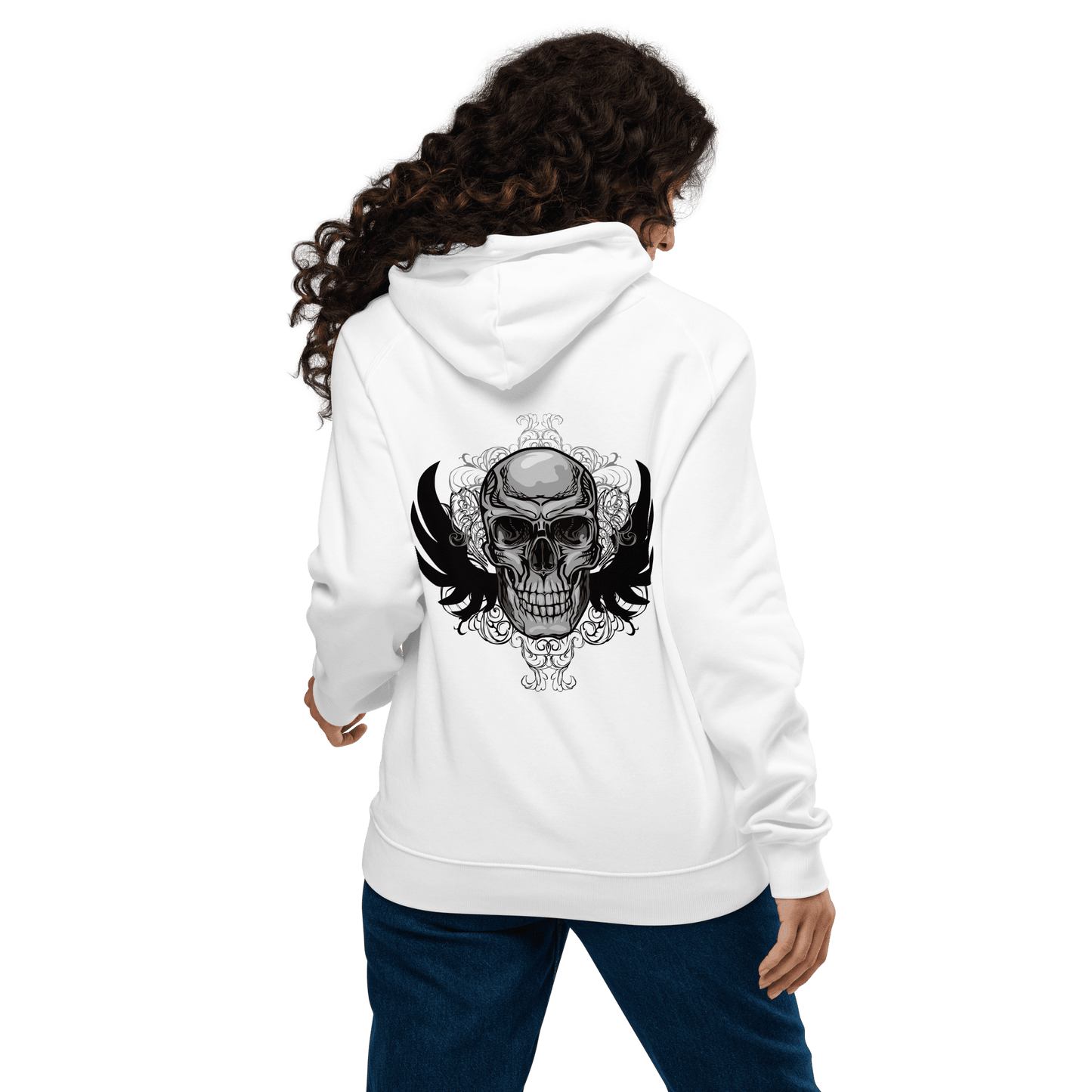 Organic Unisex Skull Wings Hoodie - Swagodin