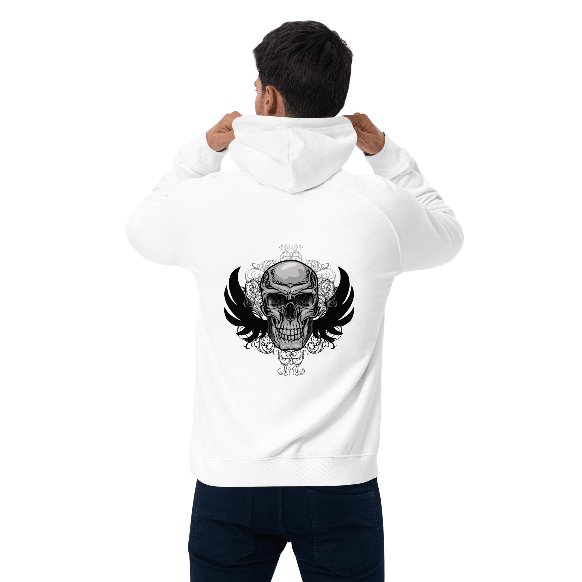 Organic Unisex Skull Wings Hoodie - Swagodin