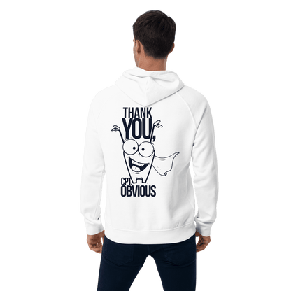 Organic Unisex Thank You Print White Hoodie - Swagodin