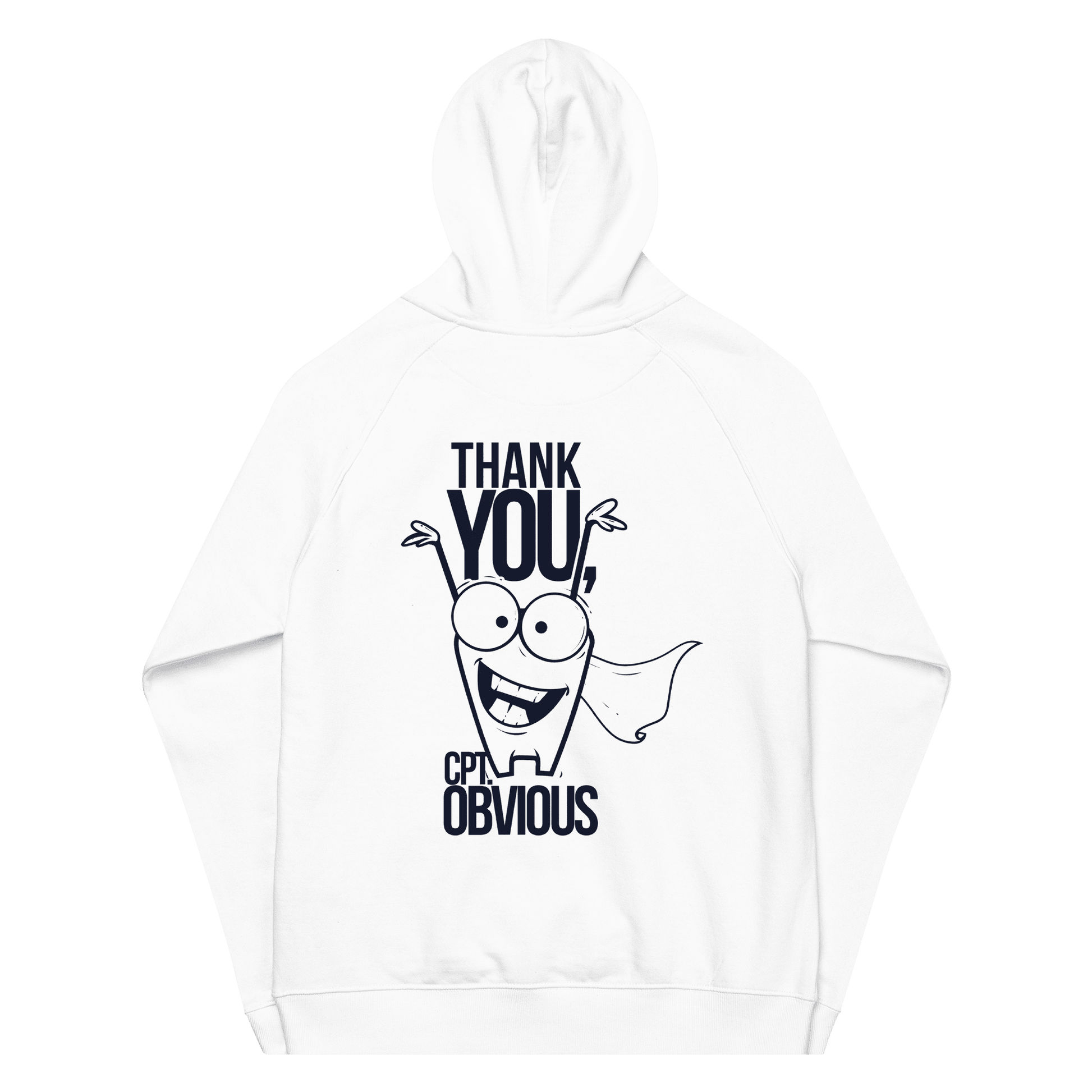 Organic Unisex Thank You Print White Hoodie - Swagodin