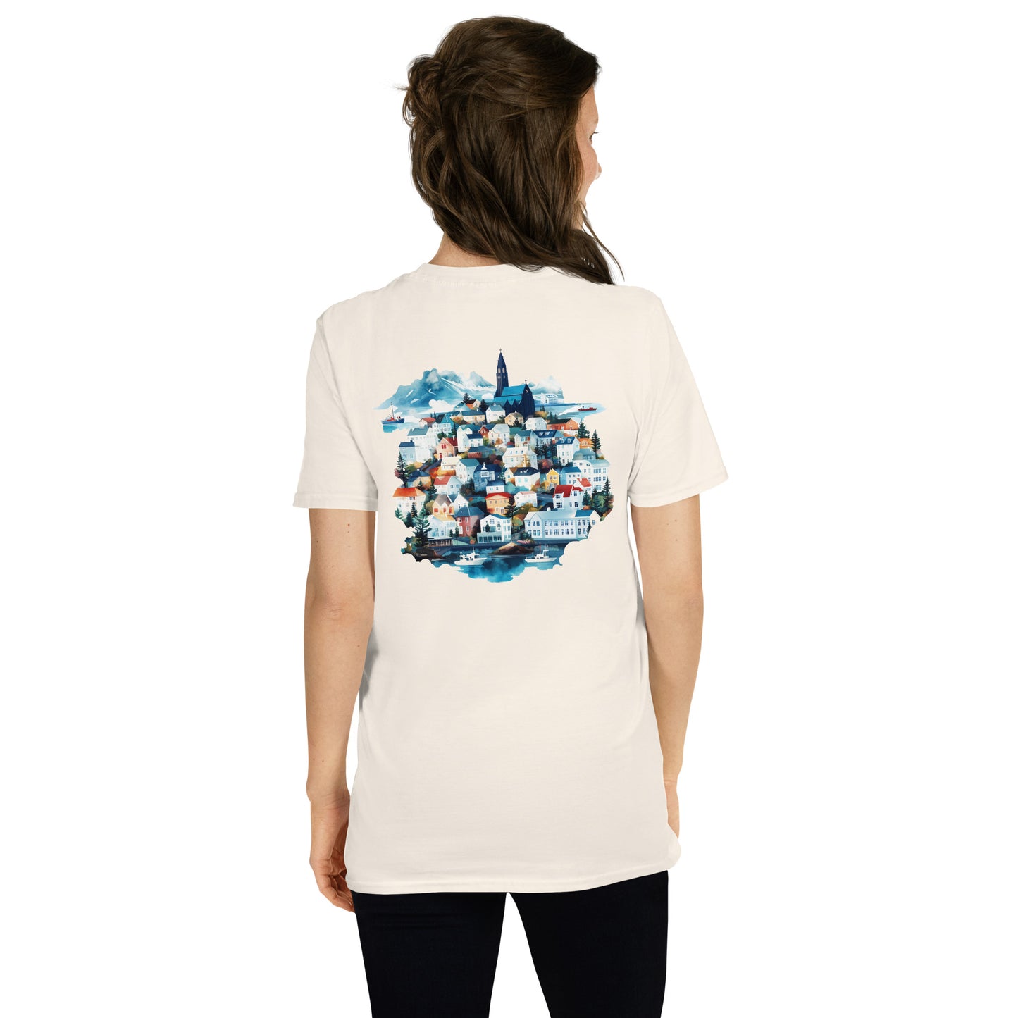 Reykjavik City Back Print Unisex T-Shirt - Swagodin