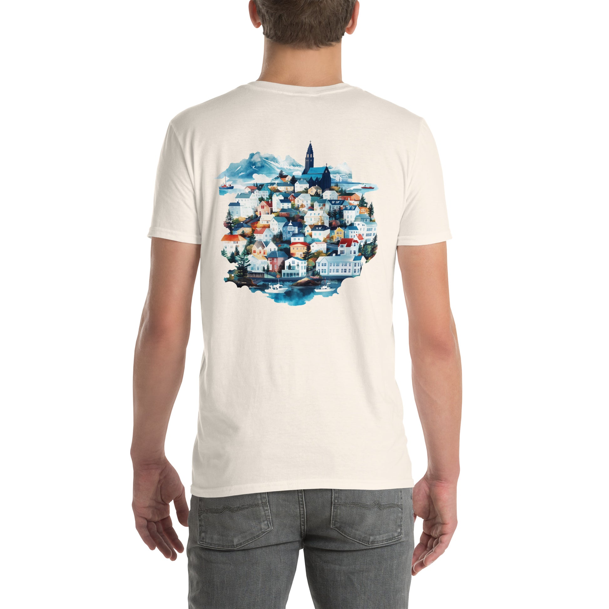 Reykjavik City Back Print Unisex T-Shirt - Swagodin