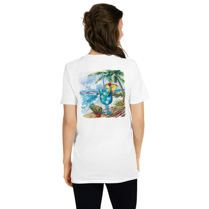 Blue Hawaii Back Print Unisex T-Shirt - Swagodin