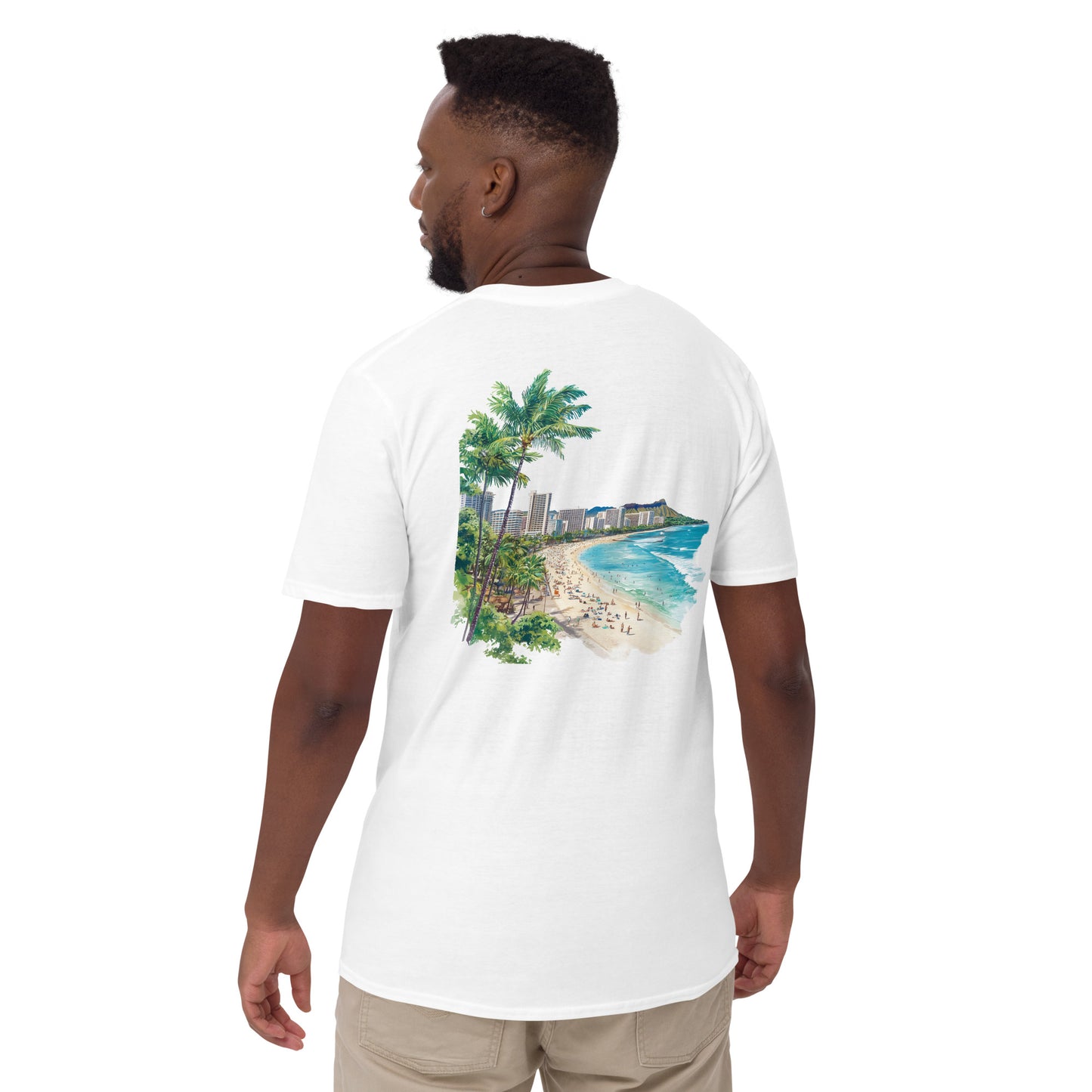 Honolulu City Back Print Unisex T-Shirt - Swagodin