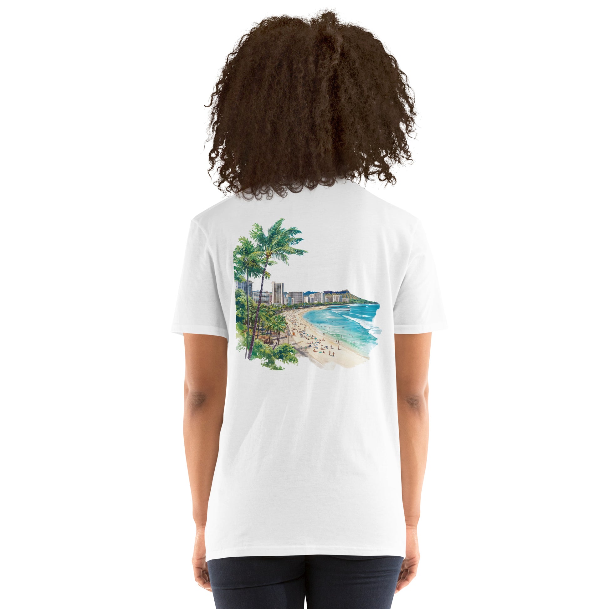 Honolulu City Back Print Unisex T-Shirt - Swagodin