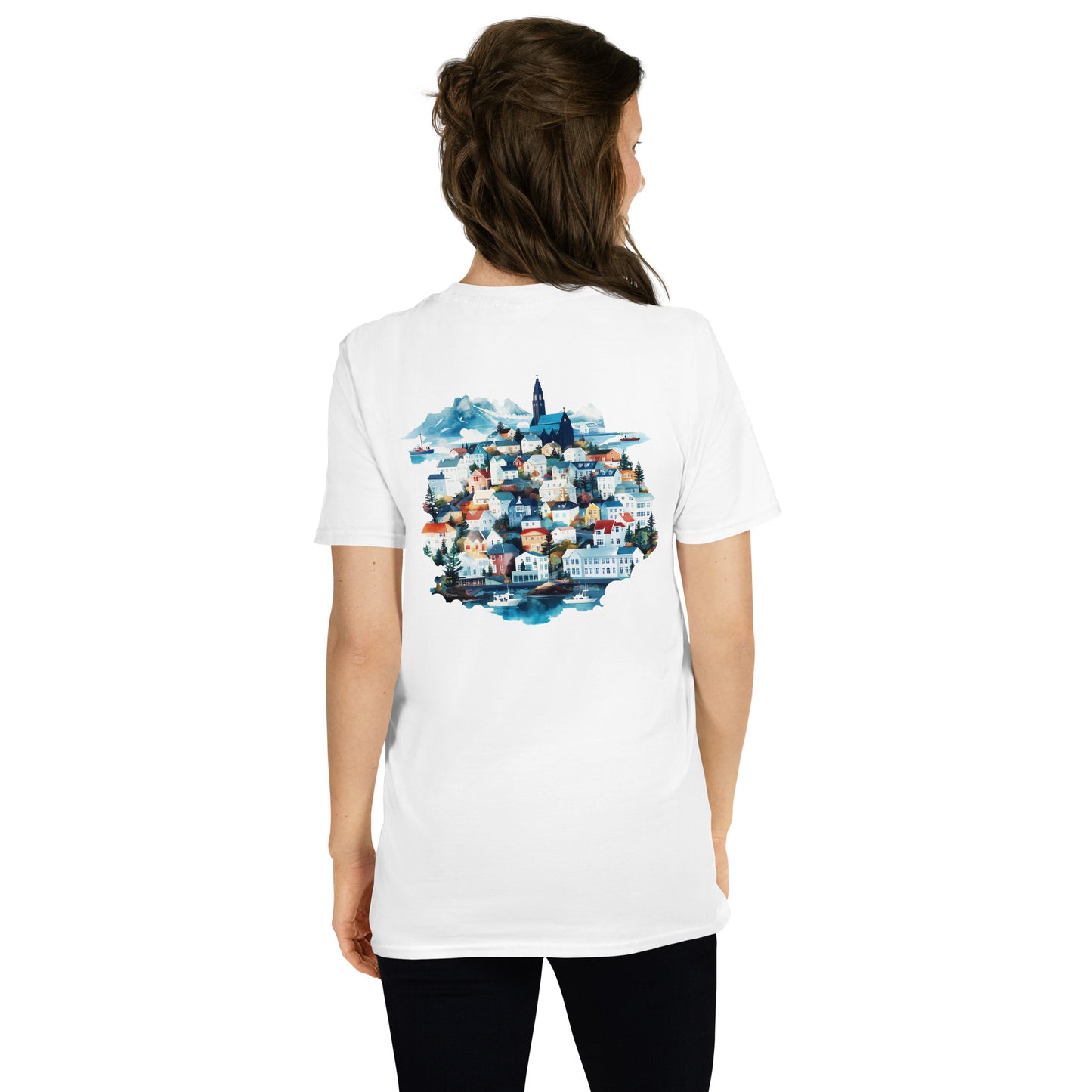 Reykjavik City Back Print Unisex T-Shirt - Swagodin