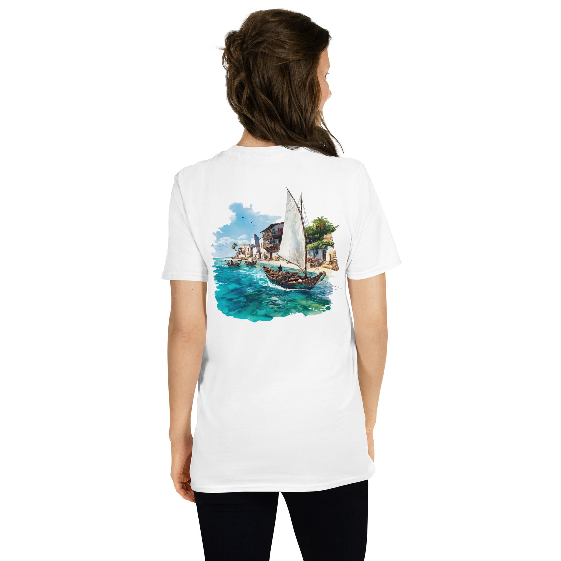 Zanzibar City Back Print Unisex T-Shirt - Swagodin