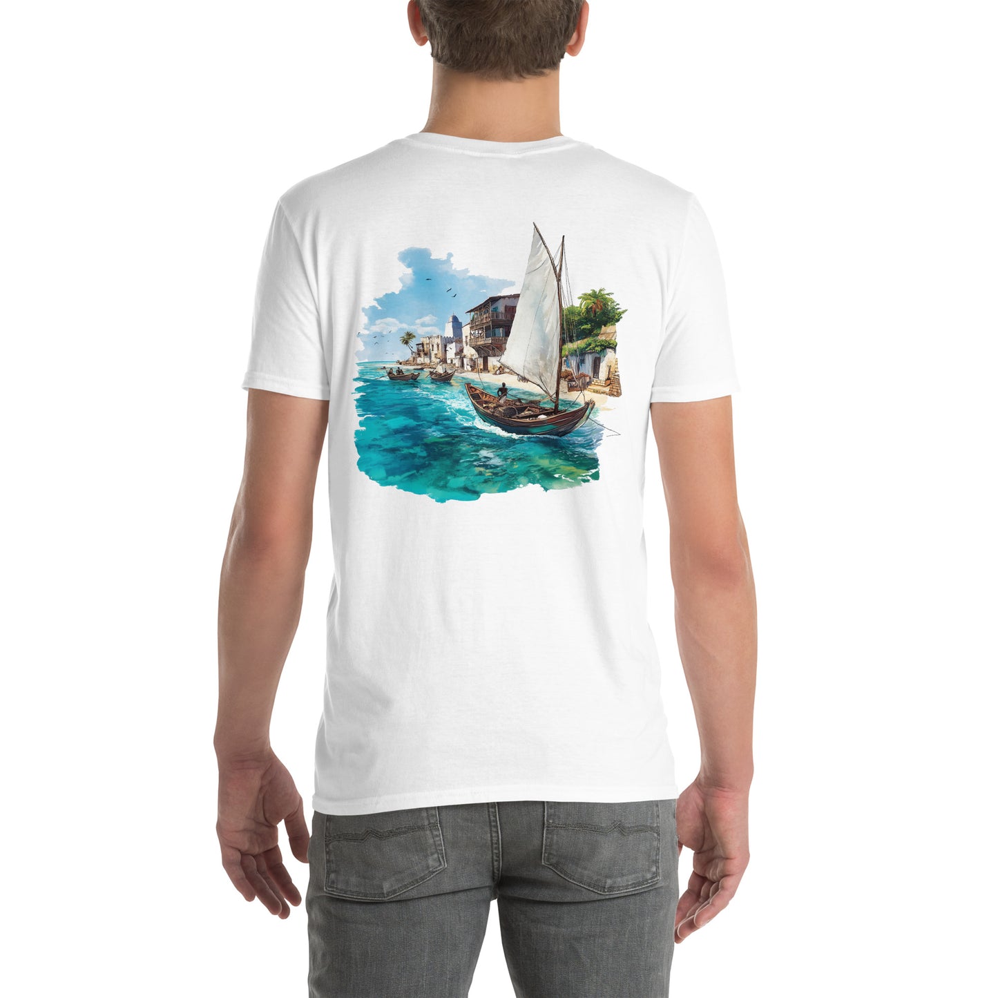 Zanzibar City Back Print Unisex T-Shirt - Swagodin