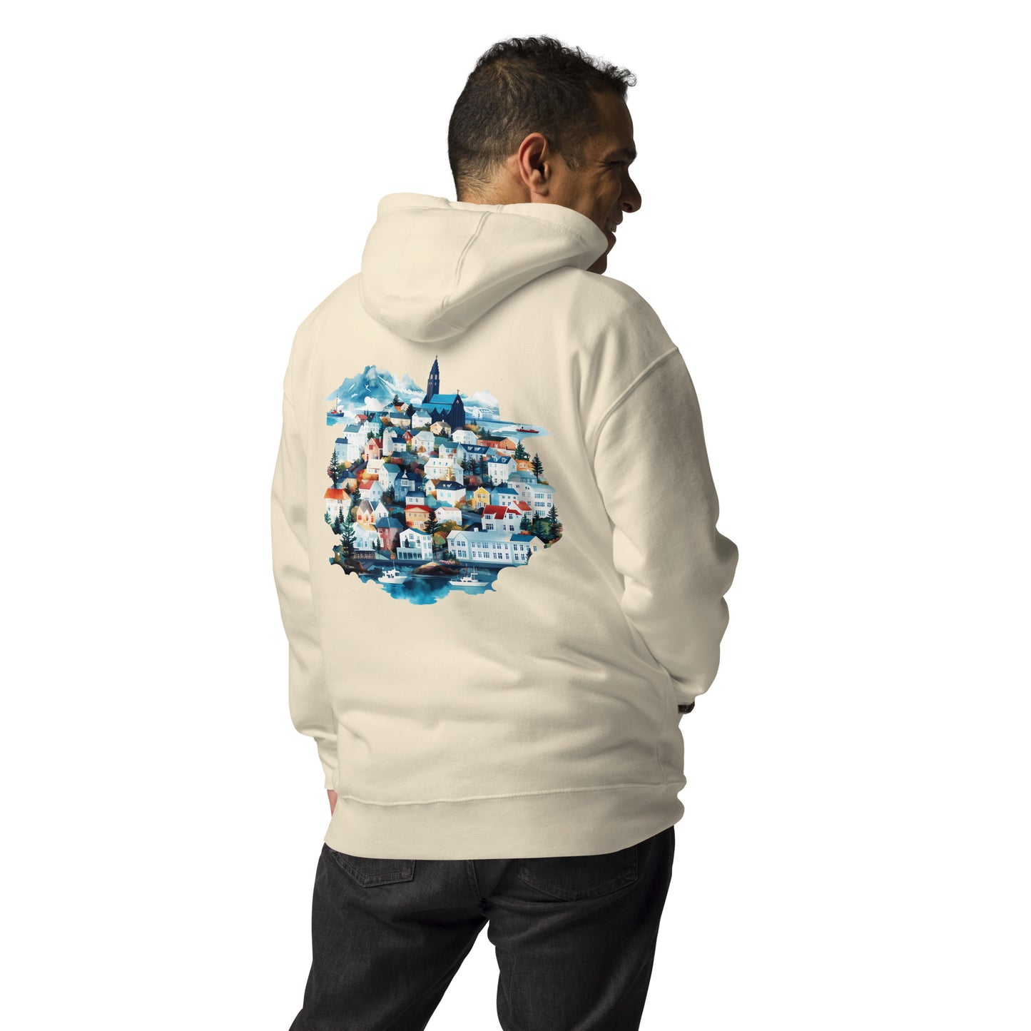 Reykjavik Unisex City Back Print Hoodie - Swagodin