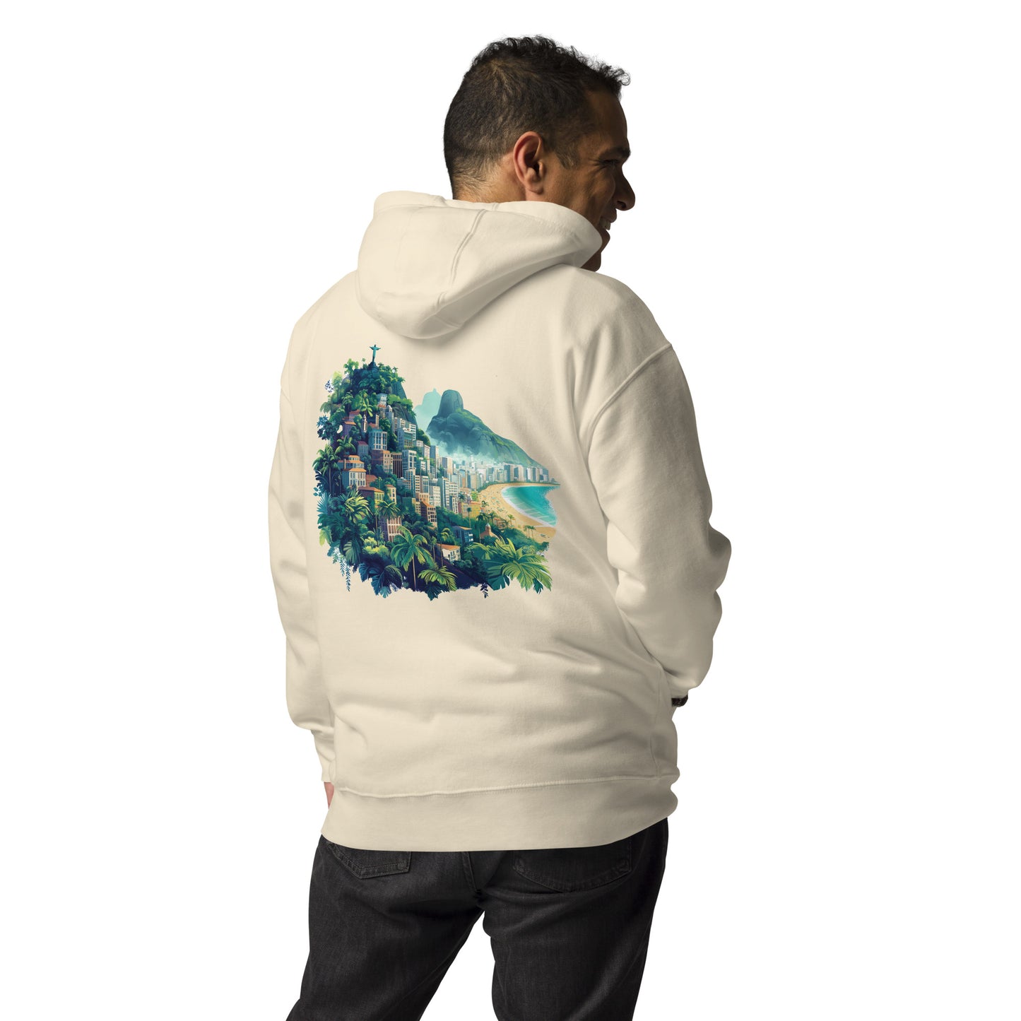 Rio de Janerio Unisex City Back Print Hoodie - Swagodin