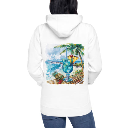 Blue Hawaii Back Print Unisex Hoodie - Swagodin