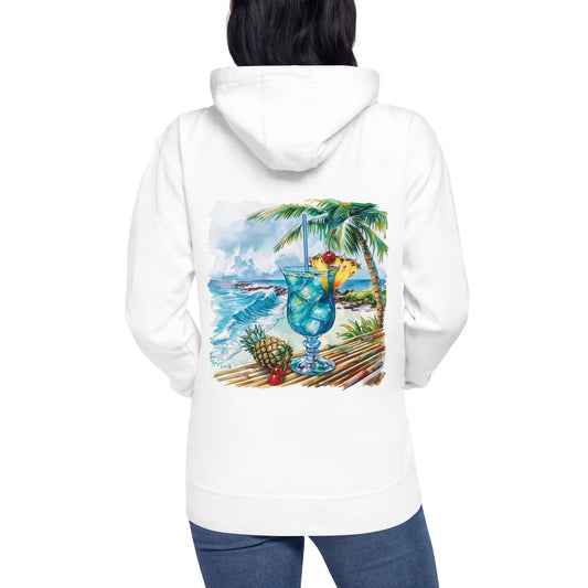 Blue Hawaii Back Print Unisex Hoodie - Swagodin