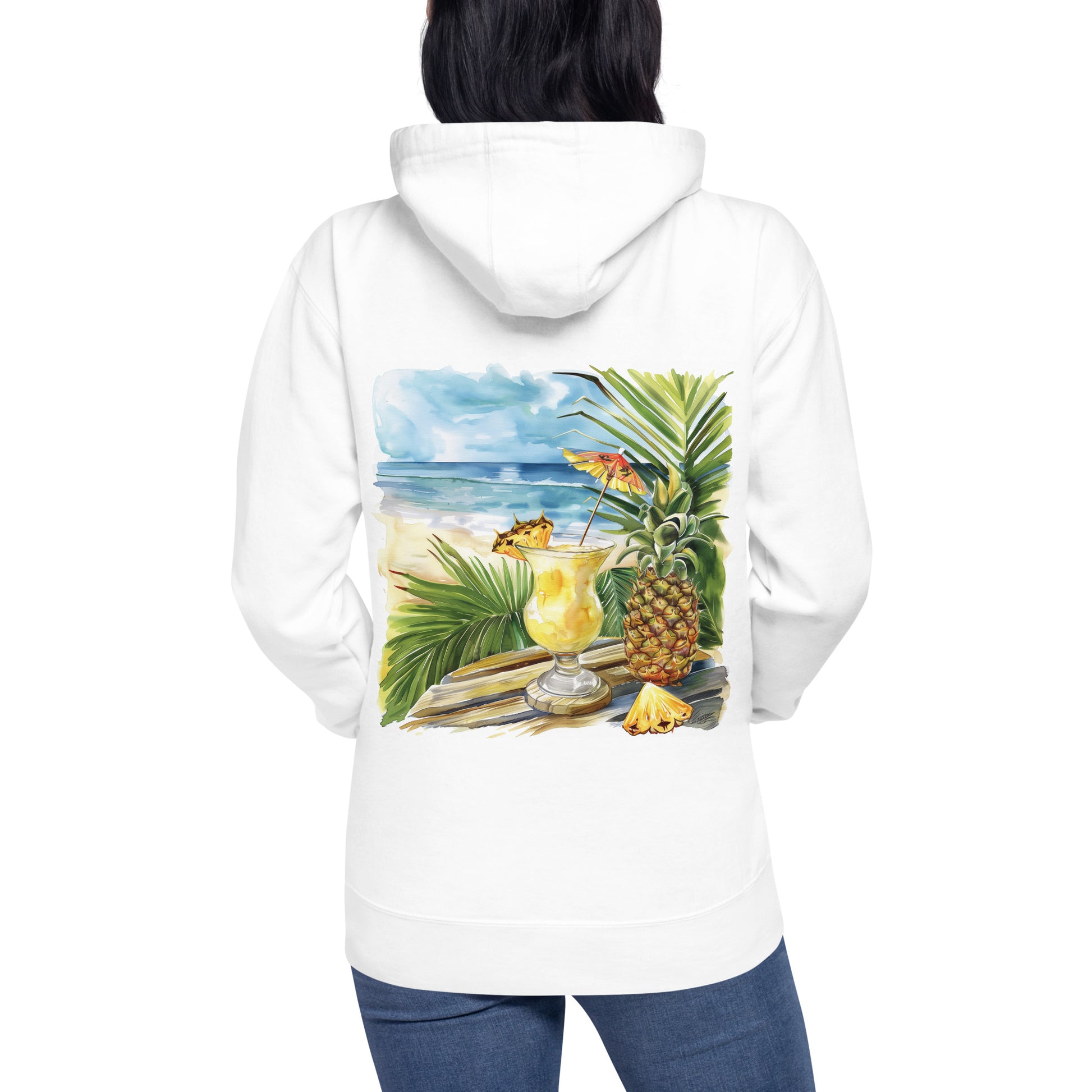 Pina Colada Back Print Unisex Hoodie - Swagodin