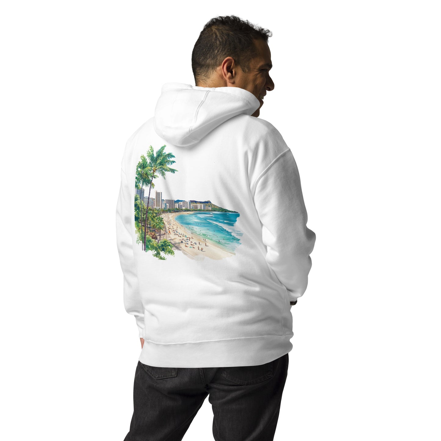 Honolulu Unisex City Back Print Hoodie - Swagodin