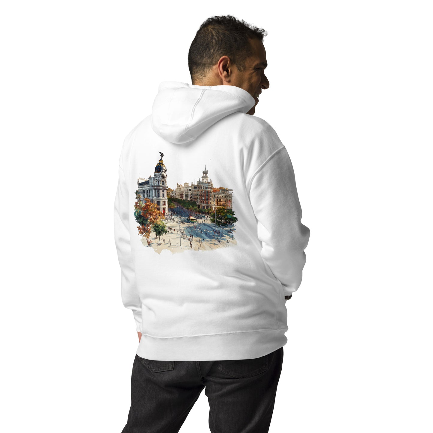 Madrid Unisex City Back Print Hoodie - Swagodin