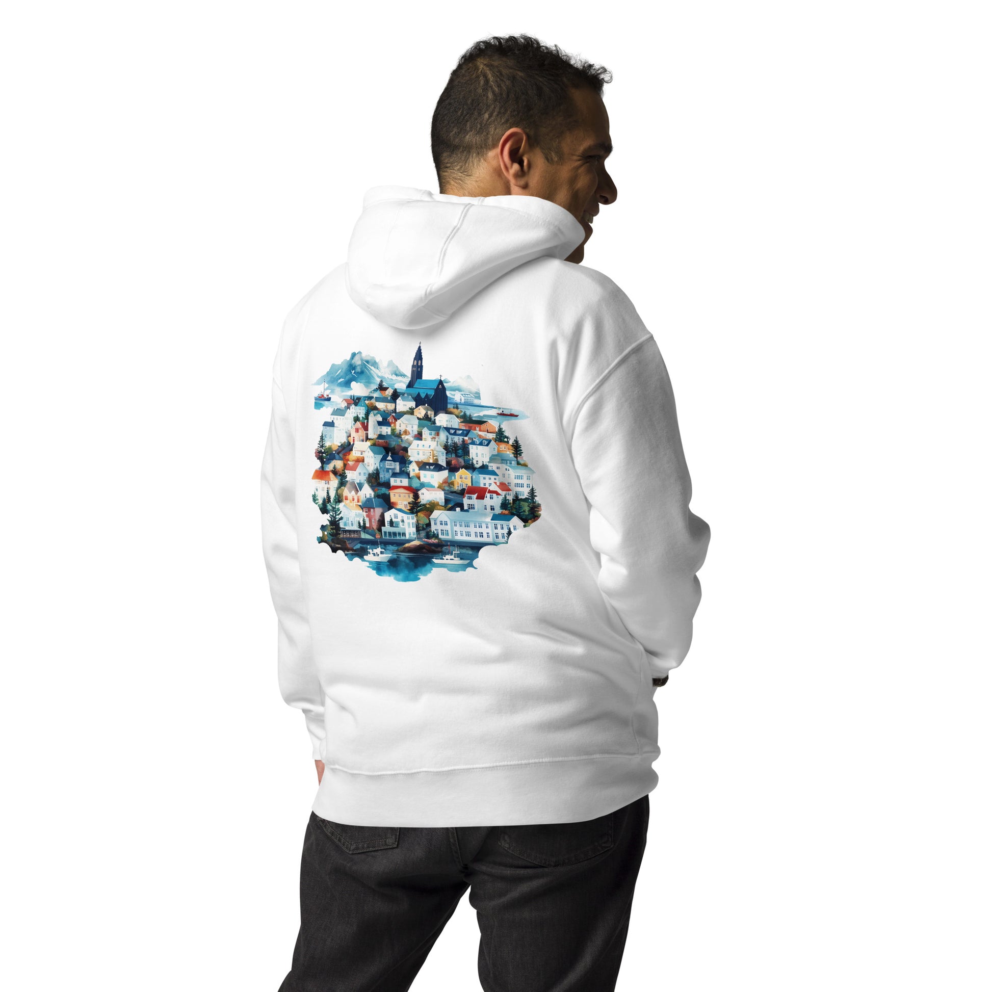 Reykjavik Unisex City Back Print Hoodie - Swagodin