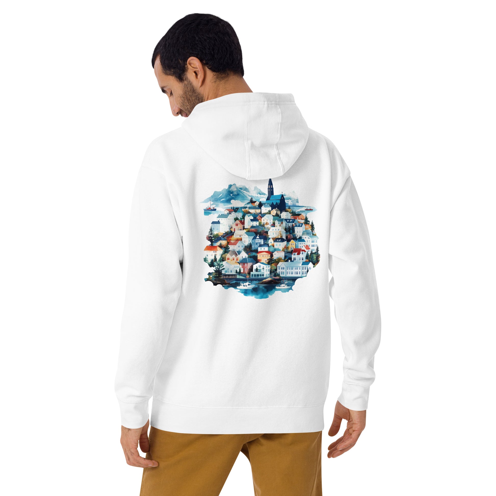 Reykjavik Unisex City Back Print Hoodie - Swagodin