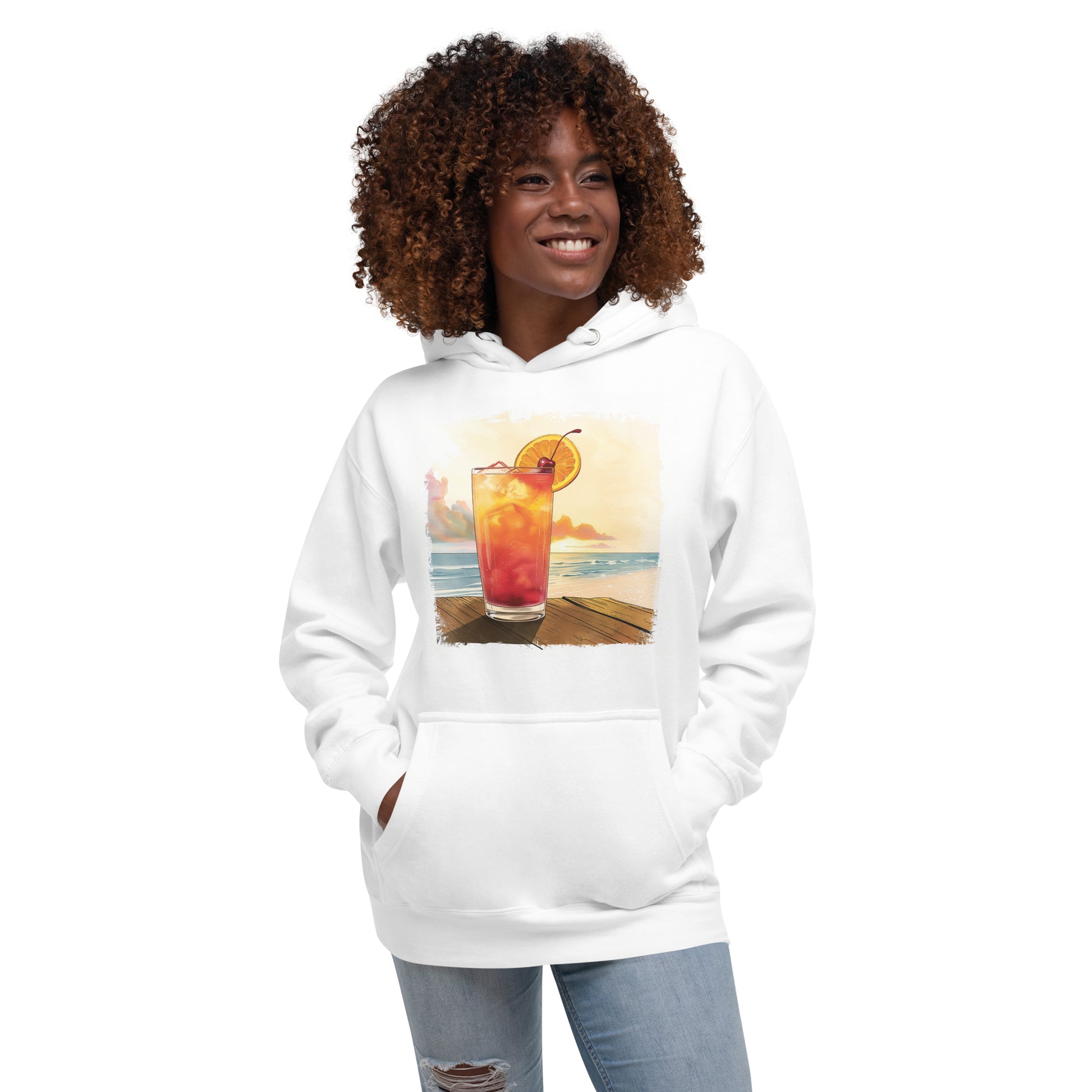 Tequila Sunrise Front Print Unisex Hoodie - Swagodin