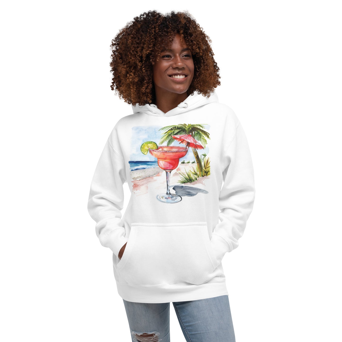 Strawberry Daiquiri Front Print Unisex Hoodie - Swagodin